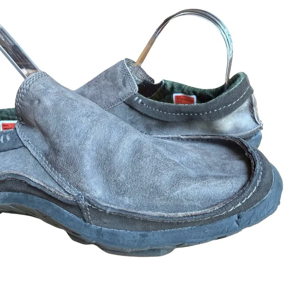 Cushe Dawn Patrol Slipper Dark Gray Raw Leather Slip On Loafers Shoes sz 9